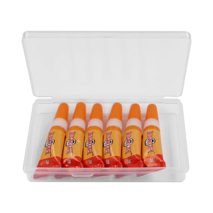 BIGTEETH Super Glue Liquid - 6pcs 0.035oz with Box Strong Clear Super Glue for Home and Office Quick Repairs,All Purpose Adhesive for Ceramics,Porcelains,Plastics,Metals,Wood,Vinyl,Rubber - color: 6pcs 0.035oz(1g)with box