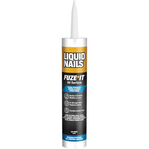 Liquid Nails 56198673380 LN-2000 FuzeIt All Surface Construction Adhesive (9-Ounce) , Gray - color: Gray, size: 9 Ounce, style: Fuze It