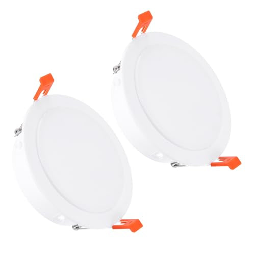 PATIKIL 5.2" Spring Ceiling Cover Plate, Recessed Light Trim Wall Mount Downlight Hole Cap Decorative Panel with Buckle Suitable for 4.1-4.9inch Round Hole Glass Ceiling Openings, White - size: 4.1-4.9"