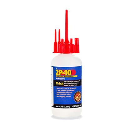 FastCap 2P-10 - Thick – High Performance Heavy-Duty Super Glue - CA (Cyanoacrylate Adhesive) -10 oz/283g. Perfect Gap Filling Projects. 2-Part Adhesive. Activator Sold Separately (1-Bottle) - style: Thick