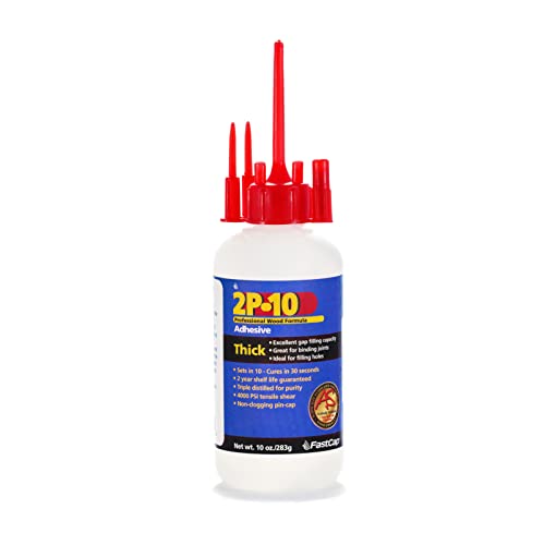 FastCap 2P-10 - Thick – High Performance Heavy-Duty Super Glue - CA (Cyanoacrylate Adhesive) -10 oz/283g. Perfect Gap Filling Projects. 2-Part Adhesive. Activator Sold Separately (1-Bottle) - style: Thick
