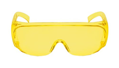 Calabria Fit Over Safety Glasses | Polarized Sunglasses Over Glasses | Wrap Around Anti-Fog | Scratch Resistant | Unisex - color: Yellow