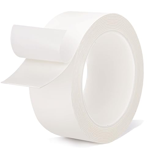 Double Sided Tape 2" x 9.85 FT, Damage Free Removable Mounting Tape Heavy Duty, No Residue PE Foam Tape Strips, Extra Strong Adhesive Tape Waterproof for Paint Wall Picture Hanging Poster Crafts - size: 2in x 9.85ft
