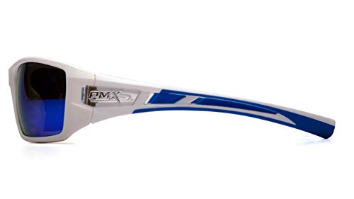 Pyramex Safety Velar Safety Glasses, White-Blue Frame/Ice Blue Mirror Lens Medium - color: White/Blue Frame / Ice Blue Mirror Lens