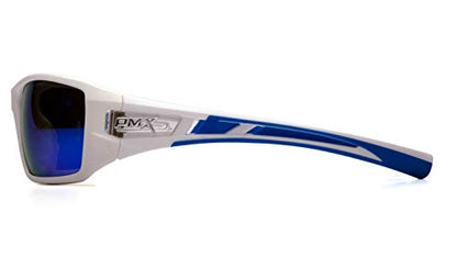 Pyramex Safety Velar Safety Glasses, White-Blue Frame/Ice Blue Mirror Lens Medium - color: White/Blue Frame / Ice Blue Mirror Lens