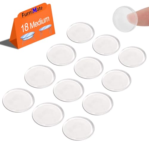Glass Table Top Anti Slip Pads Self Adhesive- Glass Table Top Bumpers Large 18PCS 4/5 inch, Rubber Feet for Cutting Board - size: Medium 18pcs