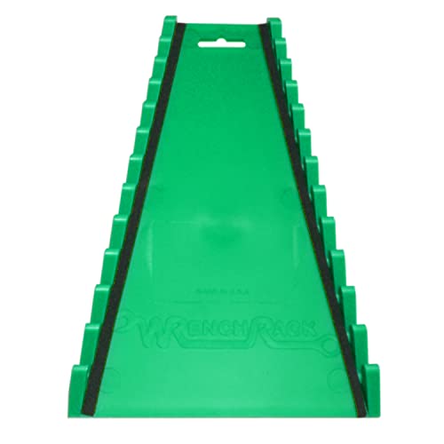Protoco 2041 Reverse 12 Piece Wrench Rack, Magnetic, Tool Organizer for Tool Box, Tool Cart or Wall Mounted, Green - color: Green Magnetic, size: 12-Piece Reverse