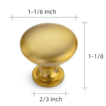 Ravinte 10 Pack Kitchen Cabinet Knobs Dresser Knobs Brused Brass Zinc Drawer Pulls Door Handles for Drawer Cupboard and Dresser - color: Brushed Brass