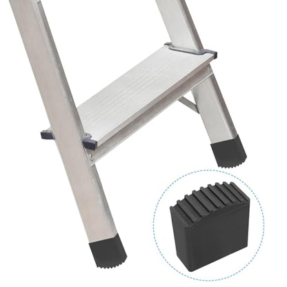 PATIKIL Step Ladder Foot Mat, 2 Pack Herringbone Ladder Feet Cover Non-Slip Rubber Cap Thick Ladder Leg Accessories Replacement for Ladder Protection, Black