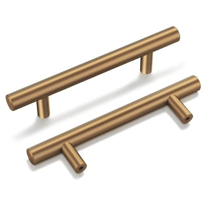 Goldenwarm 5 Pack Champagne Bronze Cabinet Pulls Bronze Cabinet Handles 3-1/2 inch(90mm) Champagne Drawer Handles Brushed Gold Cabinet Pulls Kitchen Dresser Door Hardware - color: Champagne Bronze, size: 3-1/2in Hole Centers