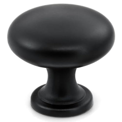 HESTIA HARDWARE 25 Pack | 1.15 Inch Black Zinc Cabinet Knob, Drawer and Dresser Knobs | Kitchen Cabinet Knobs and Bathroom Drawer Knobs | Round Matte Black Knob (Z5.25.D) - color: Black