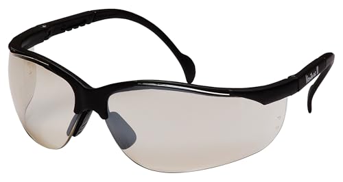 Pyramex Venture II Safety Eyewear, Indoor/Outdoor Mirror Anti-Fog Lens - color: I/O Mirror Anti-fog Lens/ Black Frame
