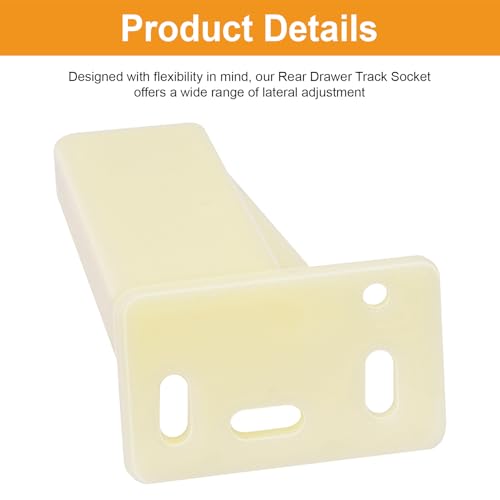 2 Pair Drawer Backplate Cabinet Rails Bracket KT HR9000RL Rear Drawer Track Socket, Drawer Slides Sockets Set, Plastic Mounting Back Plates Brackets with Screws