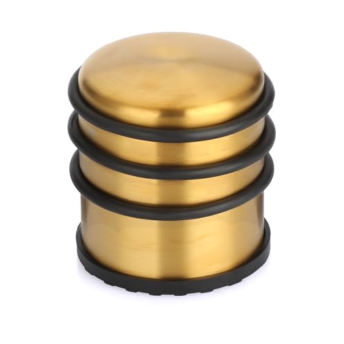 Sumnacon Heavy Duty Floor Door Stopper No Drill - Durability Stainless Steel Door Stop with Anti-Skid Rubber - Contemporary Safety Doorstop for Home Office Commercial Industrial,Gold - color: Gold, size: 3X3.1Inch