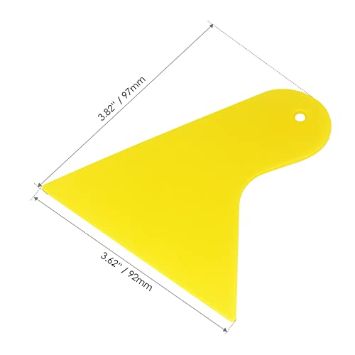 Plastic Putty Knife, 3 PCS 4 Inch Scraper Tool, Flexible Spackle Spreader Smoothing Tool for Paint, Wall Paper Treatment, Windshield, Drywall, Decals, Patching, Painting, Yellow