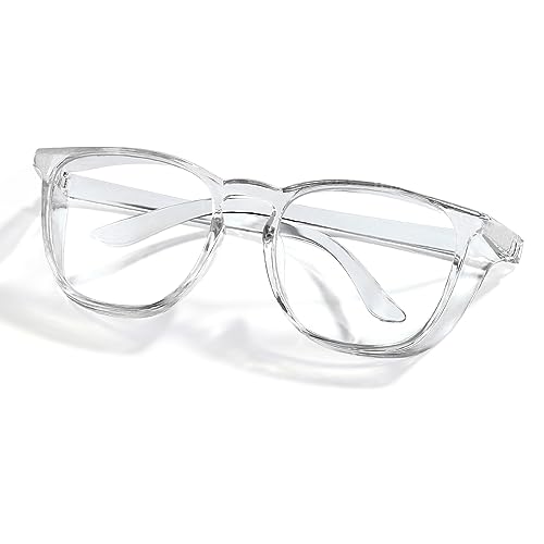 Stylish Safety Glasses Goggles for Women Girls Anti-fog Glasses Protective Eyewear Clear Glasses - color: Clear