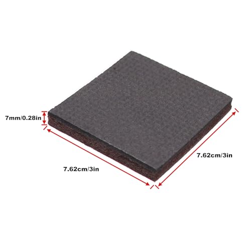 8PCS 3" Non Slip Furniture Pads Self Adhesive Rubber Feet Non Skid Furniture Floor Protectors Square Black