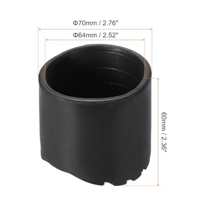 PATIKIL Ladder Non Slip Feet 2.5"/64mm, 2Pcs Rubber Round Foot Protective Mat Cushion Replacement for Telescopic Folding Extension Ladder Protection, Black - color: 64mm