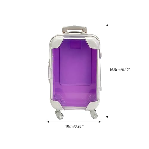 False Eyelash Storage Box, Portable Travel Organizer Mini Luggage False Eyelash Tray Makeup Tool (PURPLE) - color: PURPLE