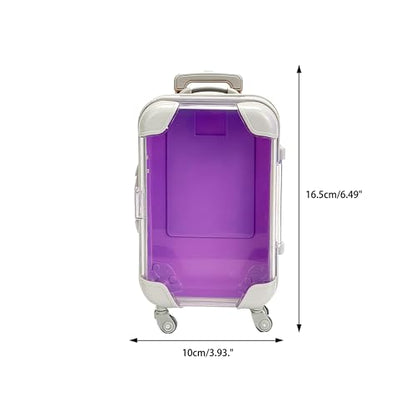 False Eyelash Storage Box, Portable Travel Organizer Mini Luggage False Eyelash Tray Makeup Tool (PURPLE) - color: PURPLE