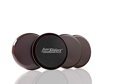 Super Sliders 3 1/2" Round Reusable Furniture Sliders for Carpet Easily Move Medium to Large Sized Items Across Carpet, 4 Pack Brown - color: Brown, size: 4 Count (Pack of 1)