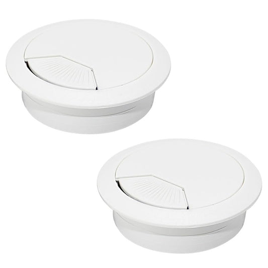 EASYEAH 2 Pcs Desk Grommet 2" / 50 mm, Desk Cord Hole Cover, Cable Grommet ABS Plastic, Desk Hole Grommet for Home & Office Pc, Detachable Adjustable Cable Cord Organizer-White - color: 2pcs White, size: 2" / 50 mm