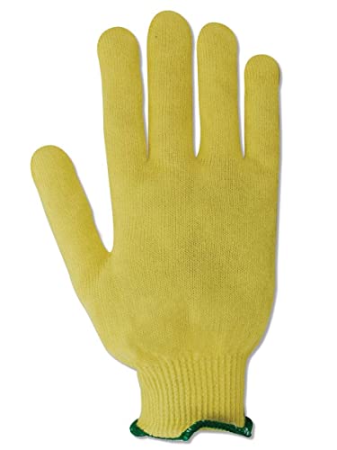 MAGID 1365KV-10 Cut Master 1365KV Lightweight Kevlar High-Density Knit Gloves - Cut Level 2, Men's (Fits Large), Yellow , 10 (Pack of 12) - size: 10/XL