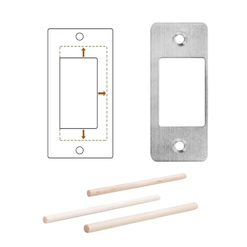 Deadbolt Restorer Strike Plate Large Version 2-3/4" x 1-1/8", Screw Holes Spaced 2-1/8", Narrow Side and Large Hole to Fix Deadbolt Sticking - color: Silver, size: Large: 2-3/4" x 1-1/8" (1 Pack)