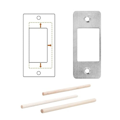 Deadbolt Restorer Strike Plate Large Version 2-3/4" x 1-1/8", Screw Holes Spaced 2-1/8", Narrow Side and Large Hole to Fix Deadbolt Sticking - color: Silver, size: Large: 2-3/4" x 1-1/8" (1 Pack)