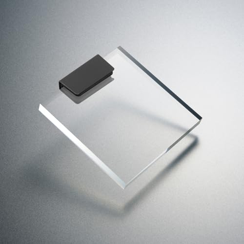 T Tulead Glass Clip Black Strike Plate Magnetic Rectangular Glass Clamp 1.6"x0.4"x0.8" Pack of 4 for Cabinet, Door, Wardrobe