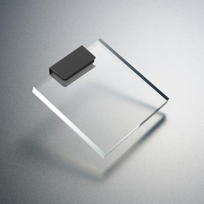T Tulead Glass Clip Black Strike Plate Magnetic Rectangular Glass Clamp 1.6"x0.4"x0.8" Pack of 4 for Cabinet, Door, Wardrobe