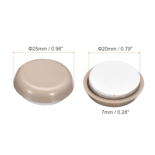 uxcell Furniture Sliders, 16Pcs 1" - Plastic Self-Adhesive Round Sliding Pads, Chair Glides for Carpeted Tile Vinyl Hardwood Floors (Grey) - size: 1"