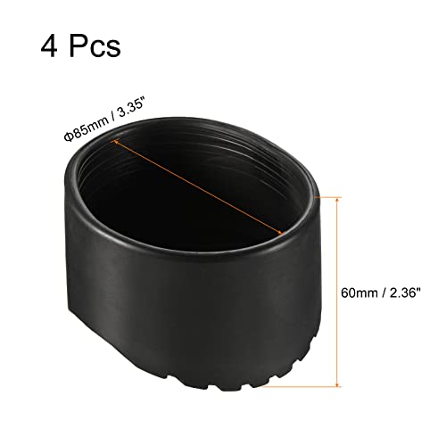 MECCANIXITY Ladder Non-Slip Feet Mat 85mm ID Rubber Round Telescopic Ladder Accessories Pad Cover Cushion for Ladder Protection Black Pack of 4 - size: 85mm