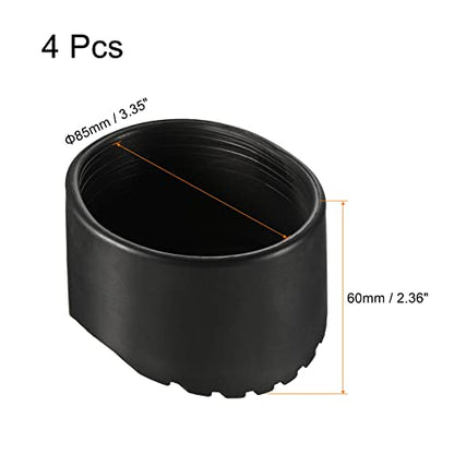 MECCANIXITY Ladder Non-Slip Feet Mat 85mm ID Rubber Round Telescopic Ladder Accessories Pad Cover Cushion for Ladder Protection Black Pack of 4 - size: 85mm