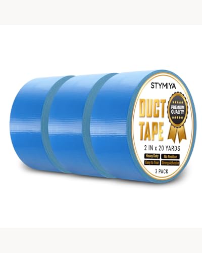 Blue Duct Tape Heavy Duty: 3 Rolls*2IN*20Yards Wide Waterproof Outdoor Duck Furniture Repair Tape Bulk - Strong Adhesive Weather UV Resistant No-Residue Masking Tapes Patterns Variety - color: Blue, size: 3*2in*20yards