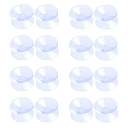 16pcs Double-Sided Suction Cup Glass Table Bumpers, Non-Adhesive Anti-Slip Rubber Furniture Pads with 35mm Diameter for Glass Table Top Protection and Stabilization