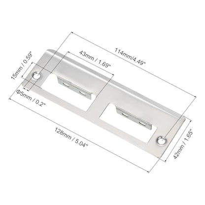 uxcell Door Strike Plate, 128mm x 42mm 201 Stainless Steel Latch Deadbolt Strike Plate for Door Frame Door Jamb, Silver - size: 128mm x 42mm