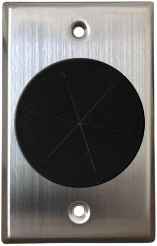 DIYTECH Grommet Wall Plate – Cable Pass Through Plate for In-Wall Cable Management, Wire Concealment for TV, HDMI, Ethernet, Speaker, and Home Theater Systems - (Stainless Steel) - color: Stainless Steel