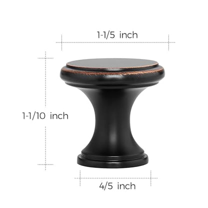 Ravinte 10 Pack Oil Rubbed Bronze Kitchen Cabinet Knobs, Solid Oil Rubbed Bronze Pulls Zinc Handles Simple Drawer Cabinet Hardware for Cupboard Drawer Knobs - color: Oil Rubbed Bronze