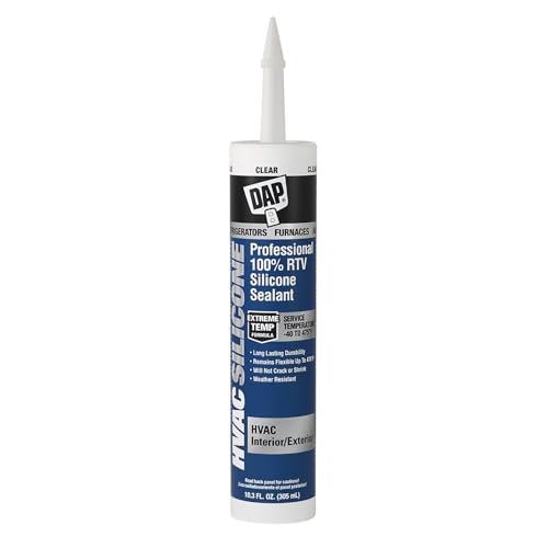 DAP HVAC Professional 100% RTV Silicone Sealant, Clear, 10.3 oz (7079808011)