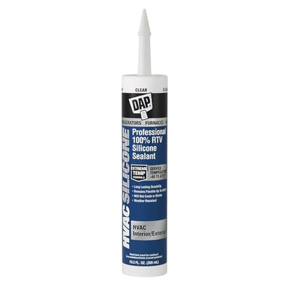 DAP HVAC Professional 100% RTV Silicone Sealant, Clear, 10.3 oz (7079808011)