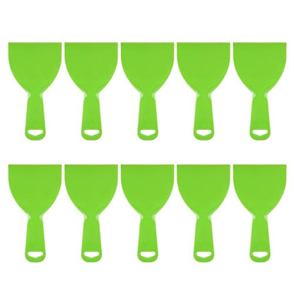 HARFINGTON 10pcs Putty Scraper 4" Flexible Plastic Putty Knives for Taping Drywall Spreading Painting Wall Scratching - color: Green, size: 4"