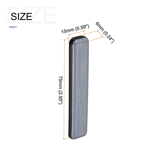 METALLIXITY PTFE Furniture Slider Gliders (75x15mm) 8Pcs, Rectangle Self-Adhesive Floor Protector Pads - for Furniture Carpets - size: 75x15mm