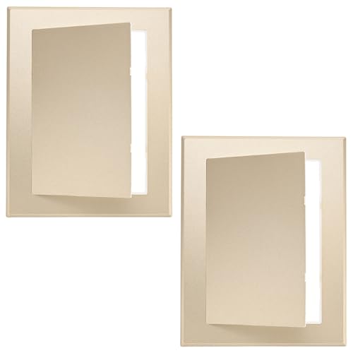 M METERXITY 2-Pack Access Panel for Drywall, 7x5 Inch Plastic Self Adhesive Wall Hole Cover Access Doors for Wiring Cable/Ceiling, Removable Plumbing Wall Panel [Gold Tone, Rectangle] - color: Gold Tone