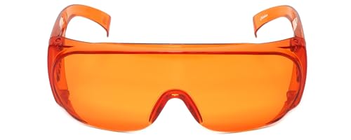 Calabria Fit Over Safety Glasses | Polarized Sunglasses Over Glasses | Wrap Around Anti-Fog | Scratch Resistant | Unisex - color: Dark Orange Red