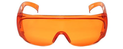 Calabria Fit Over Safety Glasses | Polarized Sunglasses Over Glasses | Wrap Around Anti-Fog | Scratch Resistant | Unisex - color: Dark Orange Red