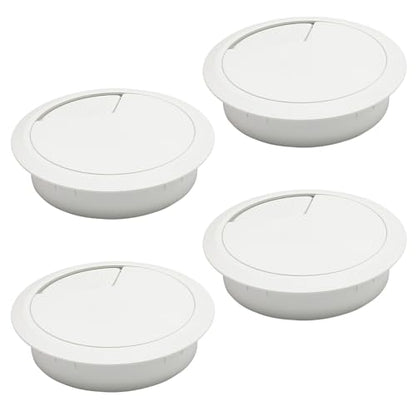 Desk Grommet 2-3/8" (60 mm), Desk Cord Hole Cover, Cable Grommet ABS Plastic, Desk Hole Grommet for Office and Home Table Cable, Detachable Adjustable Cable Cord Organizer (White 4 Pcs) - size: 2-3/8" (60 mm), style: 4 pcs White