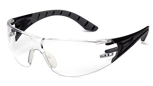 Pyramex Endeavor Plus Safety Glass Black/Gray Frame With Foam Padding Clear H2MAX Anti-fog Lens - color: Black/Grey Frame, Clear Anti-fog Lens, style: Standard