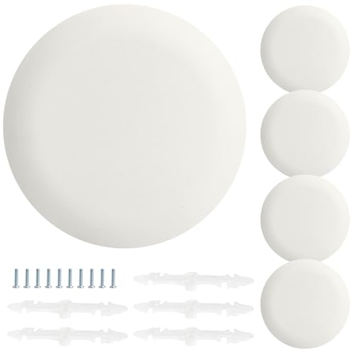 CP3540 Ceiling Cover Plate, Round Electrical Box Cover for 3-1/2" to 4" Holes - 5 Pcs (White)
