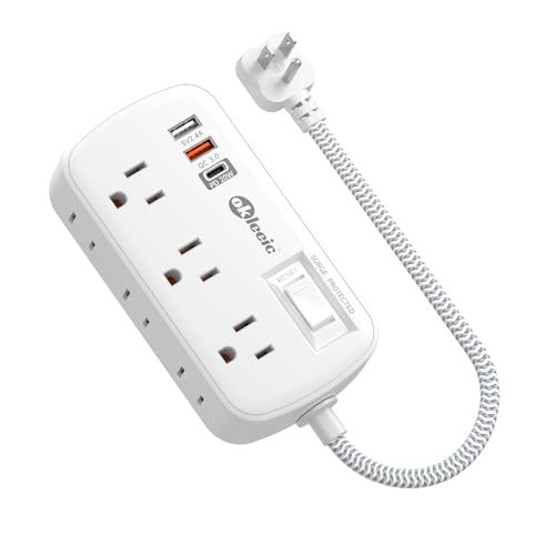 PD 20W USB C Surge Protector Power Strip, Travel Power Strip with 3 USB(1 USB C) Ports and 6 Outlets, Short Extension Cord 1 Ft, PD 20W Fast Charging Station, Wall Mount for iPad Pro iPhone Samsung - size: 1 FT-PD 20W, style: 6AC+2U1C